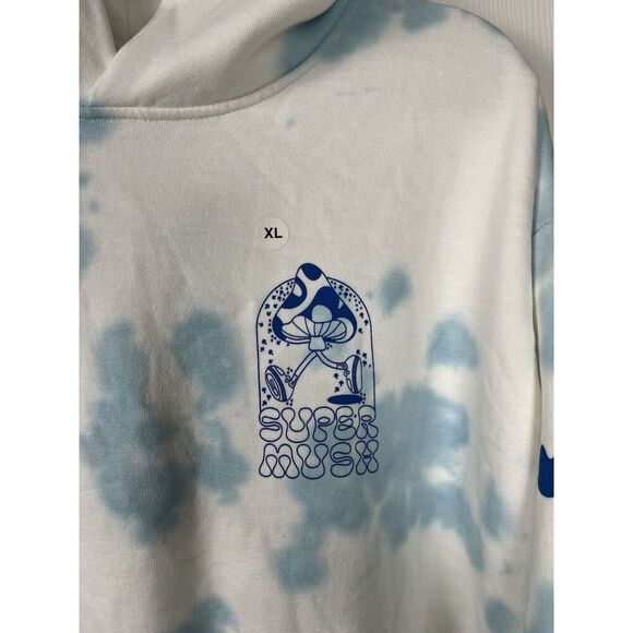 Super Mush New SuperBlue Tie Dye‎ Mushroom Hoodie Unisex Size XL - Picture 2 of 9